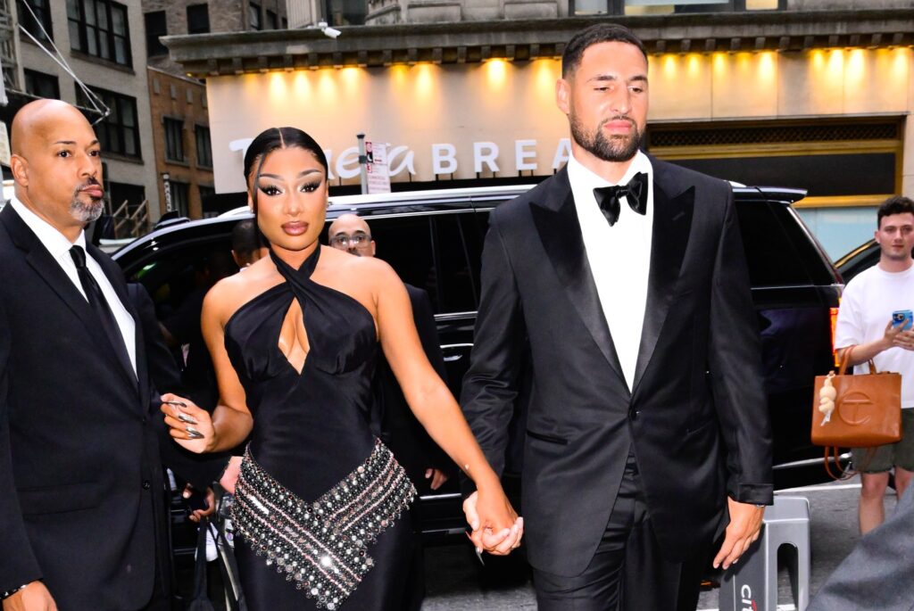 Megan Thee Stallion Cheers On Klay Thompson At Charity Baseball Game