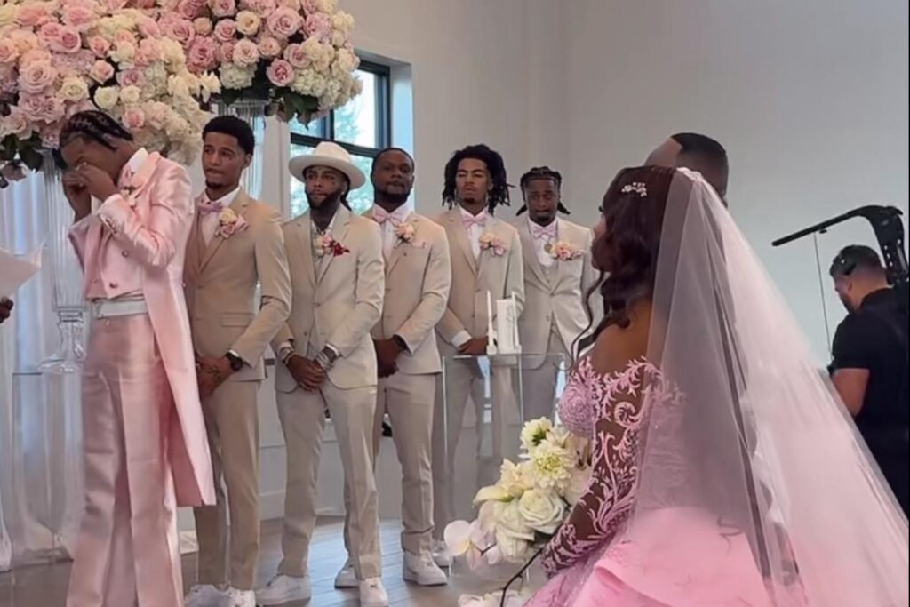 Stunna 4 Vegas Weeps Seeing New Bride Monaleo Walking Down Aisle