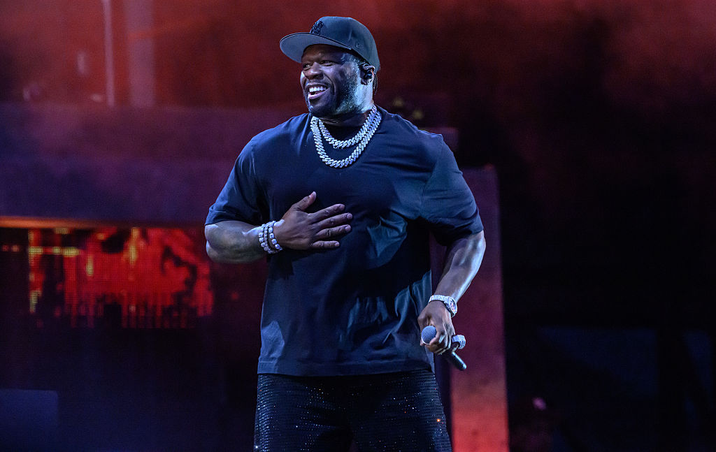 50 Cent Recieves Tailored Suit With His Album Covers Stitched Inside - HOT 97