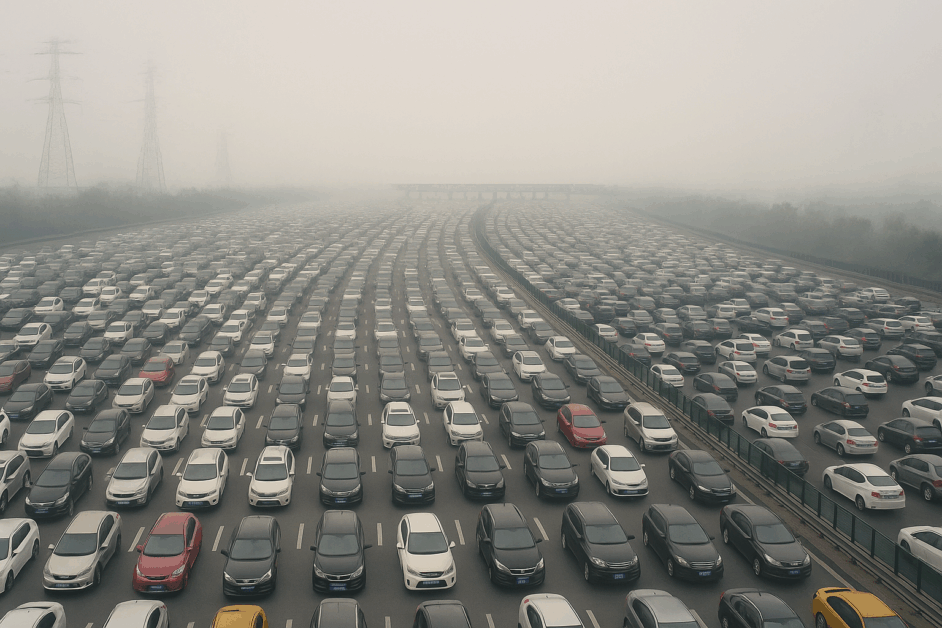 SIGNS: China’s Golden Week Ended In Nightmare 50-Lane Traffic Jam
